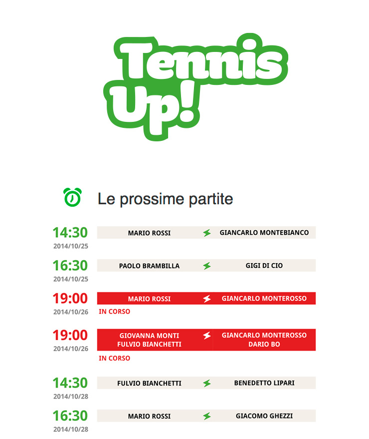 Tennis Up - art direction by Gaetana Della Sala